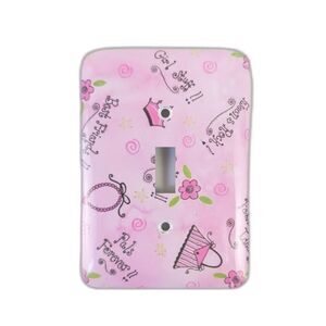 Pals Forever Painted Metal Light Switch Cover Extra Large Pink